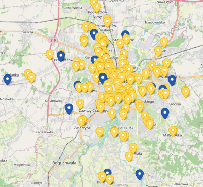 Mapa dot. RBO (projekty dopuszczone do głosowania)